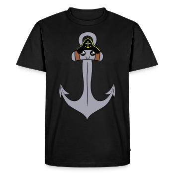 Ancre Maritime Marin, Marin, Capitaine Ahoy - T-shirt Premium bio Homme - noir - Devant - Nico (187cm)