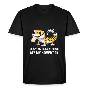 Leopard Gecko Leopard Gecko Reptile Terraristics - Men's Premium Organic T-Shirt - black - Front - Nico (187cm)