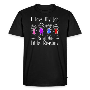 J'aime mon travail pour tous les petits motifs - T-shirt Premium bio Homme - noir - Devant - Nico (187cm)