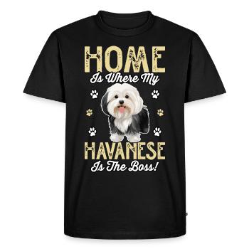 Home is where my Havanese is the chief - Men's Premium Organic T-Shirt - black - Front - Nico (187cm)