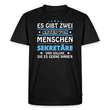 Secretaries Gift - Two Types of... Design - Men's Premium Organic T-Shirt - black - Front - Nico (187cm)