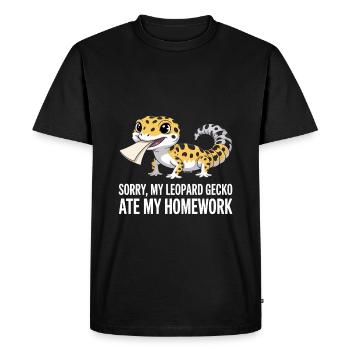 Leopard Gecko Leopard Gecko Reptile Terraristics - Men's Premium Organic T-Shirt - black - Front - Nico (187cm)