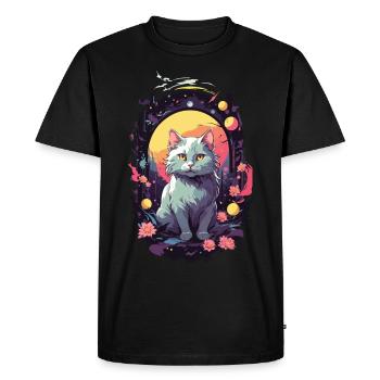 Chat gothique mystique Cat Lover Design - T-shirt Premium bio Homme - noir - Devant - Nico (187cm)