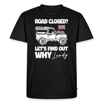 Découvrons pourquoi conduire Landy - T-shirt Premium bio Homme - noir - Devant - Nico (187cm)