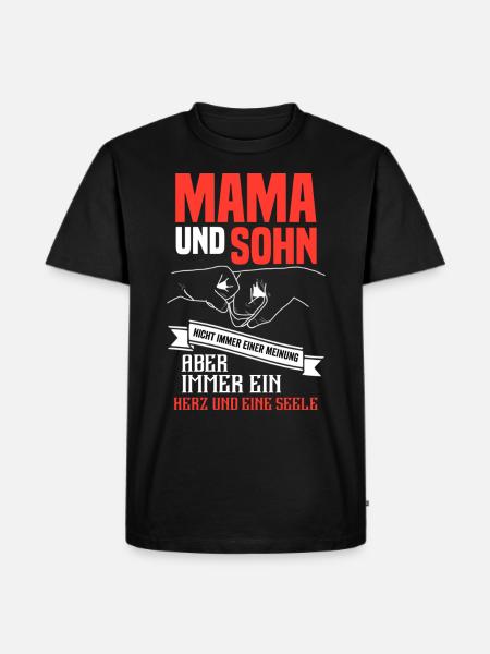Mama und Sohn - Männer Premium Bio T-Shirt - Schwarz