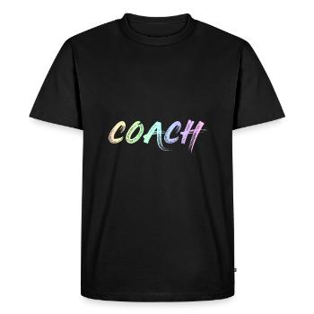 Entraîneur Entraîneur - T-shirt Premium bio Homme - noir - Devant - Nico (187cm)