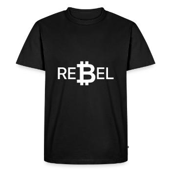 Bitcoin BTC Rebel - Digital Gold Asset - Men's Premium Organic T-Shirt - black - Front - Nico (187cm)