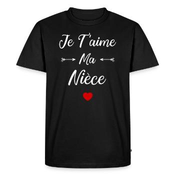 Je t'aime ma Nièce - T-shirt Premium bio Homme - noir - Devant - Nico (187cm)