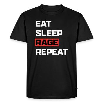 Eat Sleep Rage Repeat White - Men's Premium Organic T-Shirt - black - Front - Nico (187cm)