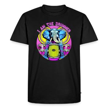 Je suis le batteur - Elephant - T-shirt Premium bio Homme - noir - Devant - Nico (187cm)