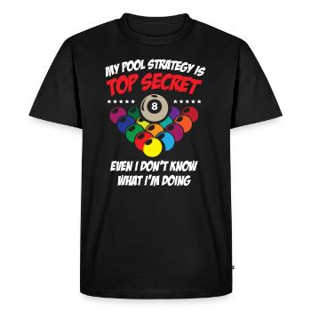 Secret Pool Strategy 8 Ball Funny Billiard - T-shirt Premium bio Homme - noir - Devant - Nico (187cm)