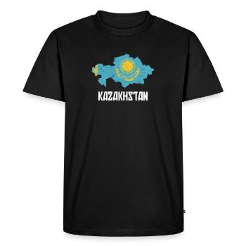 Drapeau de la République du Kazakhstan Kazakhstan Kazakhstan - T-shirt Premium bio Homme - noir - Devant - Nico (187cm)