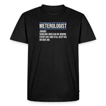 Définition du météorologue Météorologie météorologique - T-shirt Premium bio Homme - noir - Devant - Nico (187cm)