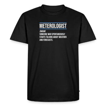 Météorologue Definition Météo Météo - T-shirt Premium bio Homme - noir - Devant - Nico (187cm)