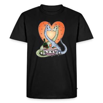 Dîner Dino - T-shirt Premium bio Homme - noir - Devant - Nico (187cm)