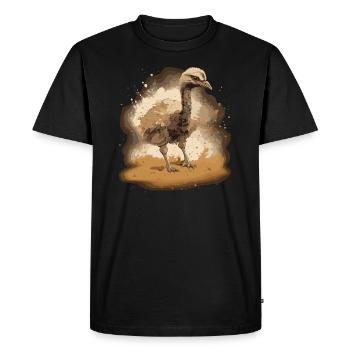 Bébé Oiseau Autruche Poussin Afrique - T-shirt Premium bio Homme - noir - Devant - Nico (187cm)