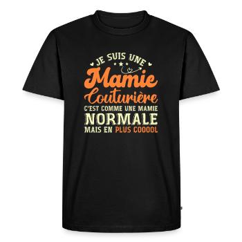 Mamie Couturière Humour Mamie Cadeau - T-shirt Premium bio Homme - noir - Devant - Nico (187cm)
