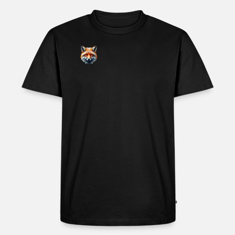 Fuchs Polygon - Männer Premium Bio T-Shirt - Schwarz