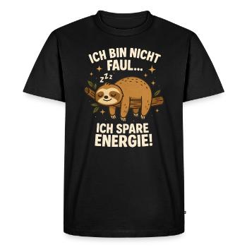 Sloth I don't sleep I save energy - Men's Premium Organic T-Shirt - black - Front - Nico (187cm)