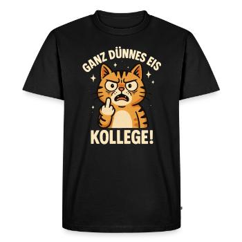 Good Morning Very Thin Cat Café - T-shirt Premium bio Homme - noir - Devant - Nico (187cm)