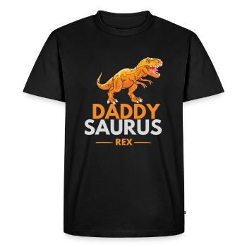 DADDYSAURUS REX - Funny Gift Dad Dad - Men's Premium Organic T-Shirt - black - Front - Nico (187cm)