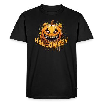 Halloween Spooky Pumpkin - Men's Premium Organic T-Shirt - black - Front - Nico (187cm)