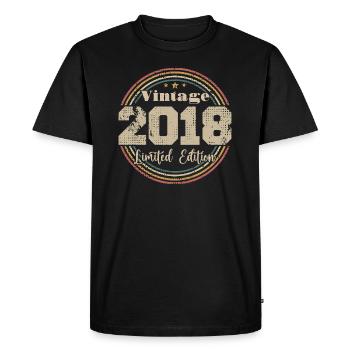 2018 Anniversaire Vintage Rétro Né En - 2018 - T-shirt Premium bio Homme - noir - Devant - Nico (187cm)