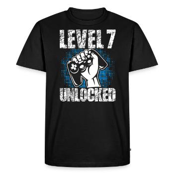Level 7 Complete Birthday Gift 7 Years Gamer - Men's Premium Organic T-Shirt - black - Front - Nico (187cm)