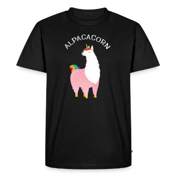 Alpacacorn - Cool Alpaca Unicorn - Einhorn Unicorn - Männer Premium Bio T-Shirt - Schwarz - Vorne - Nico (187cm)
