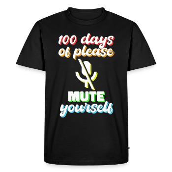 100 jours d’école idée cadeau muette - T-shirt Premium bio Homme - noir - Devant - Nico (187cm)