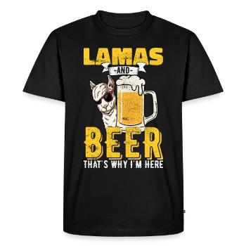 Llamas Beer Alcohol Saying Gift - Men's Premium Organic T-Shirt - black - Front - Nico (187cm)