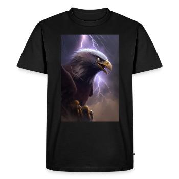 Eagle Lightning Cool Storm Animal Bird Epic - Men's Premium Organic T-Shirt - black - Front - Nico (187cm)