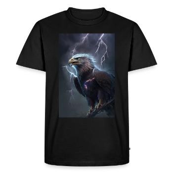 Eagle Lightning Cool Storm Animal Bird Epic - Men's Premium Organic T-Shirt - black - Front - Nico (187cm)