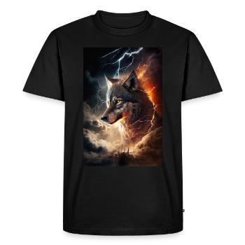 Wolf Blitz Thunder Epic Cool Epic Wolves - Men's Premium Organic T-Shirt - black - Front - Nico (187cm)