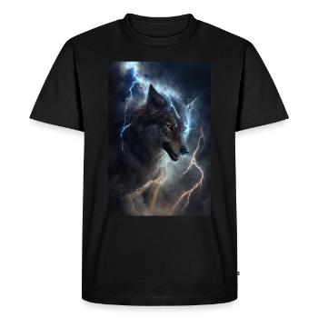 Wolf Blitz Thunder Epic Cool Epic Wolves - Men's Premium Organic T-Shirt - black - Front - Nico (187cm)