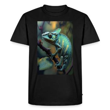 caméléon gecko lézard reptile amphibien - T-shirt Premium bio Homme - noir - Devant - Nico (187cm)