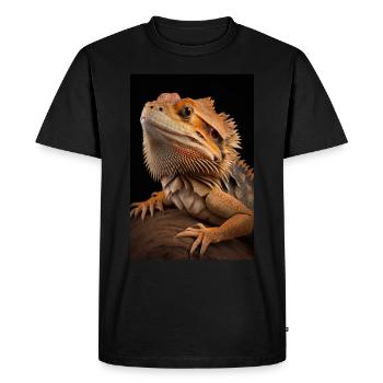 Lézards dragons barbus reptile - T-shirt Premium bio Homme - noir - Devant - Nico (187cm)