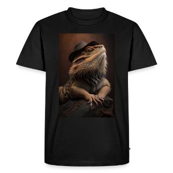 Bearded dragon lizards reptile - Men's Premium Organic T-Shirt - black - Front - Nico (187cm)