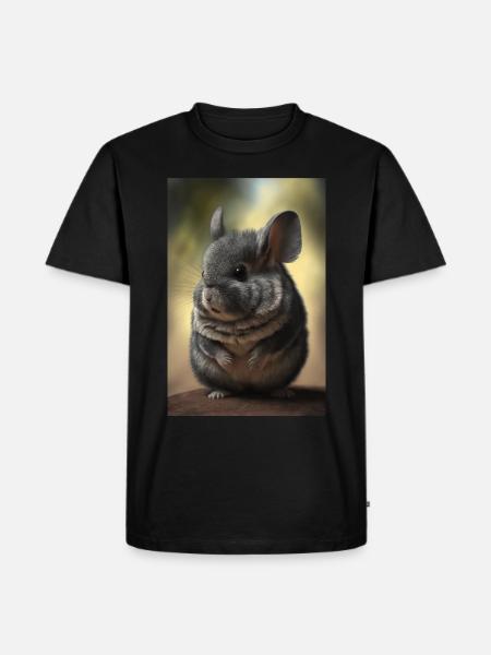 Chinchilla Realistic Animal - Men's Premium Organic T-Shirt - black