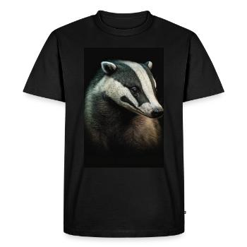 Dachs niveau réaliste - T-shirt Premium bio Homme - noir - Devant - Nico (187cm)