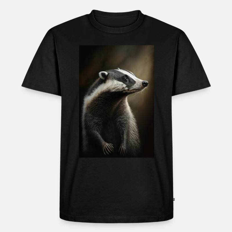 Dachs tier realistisch - Männer Premium Bio T-Shirt - Schwarz