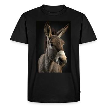 Âne Réaliste Cool - T-shirt Premium bio Homme - noir - Devant - Nico (187cm)