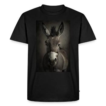 Âne Réaliste Cool - T-shirt Premium bio Homme - noir - Devant - Nico (187cm)
