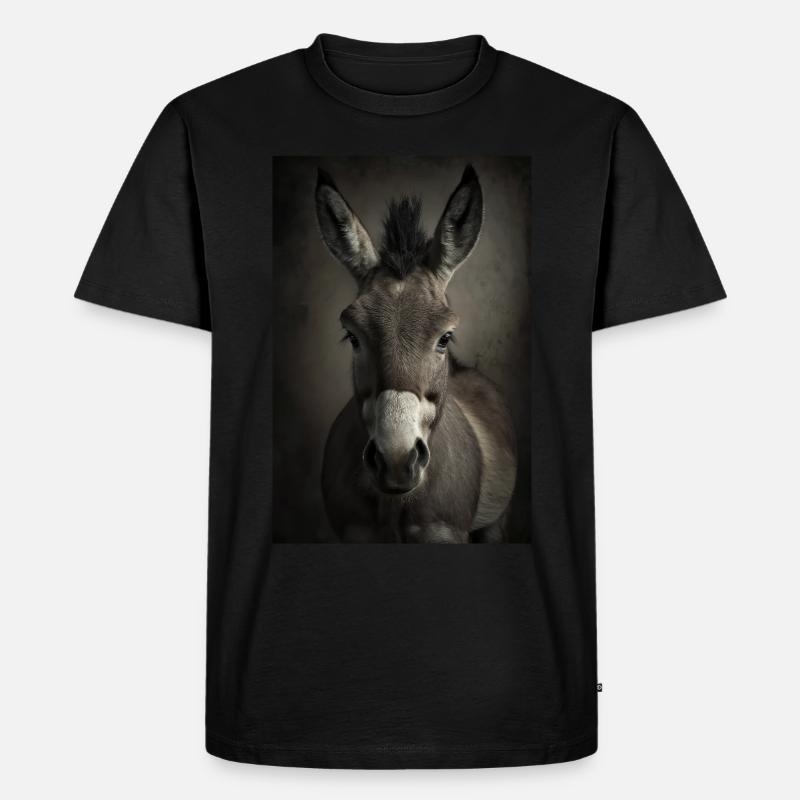 Esel Realistisch Cool - Männer Premium Bio T-Shirt - Schwarz