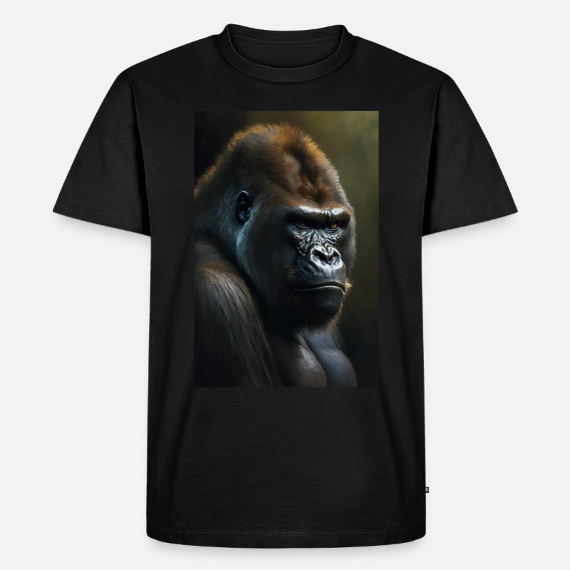 Gorilla Affe Cool - Männer Premium Bio T-Shirt - Schwarz