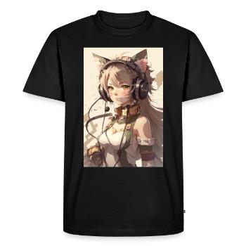 Anime Cat Girl Manga Otaku Waifu - T-shirt Premium bio Homme - noir - Devant - Nico (187cm)