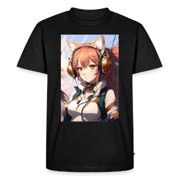 Anime Cat Girl Manga Otaku Waifu - T-shirt Premium bio Homme - noir - Devant - Nico (187cm)