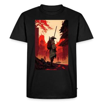 Samurai Japan City Sun Cool - Men's Premium Organic T-Shirt - black - Front - Nico (187cm)