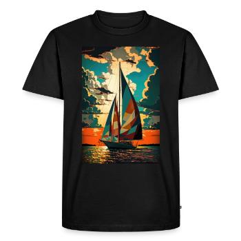 Bateau Voilier Ocean Art Voile - T-shirt Premium bio Homme - noir - Devant - Nico (187cm)