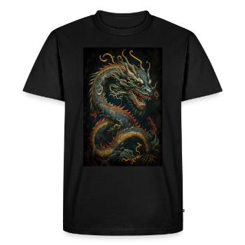 Dragon japonais Dragon chinois - T-shirt Premium bio Homme - noir - Devant - Nico (187cm)